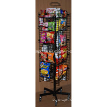 Floor Rotating Metal Snack Food Display Rack (PHY1068F)